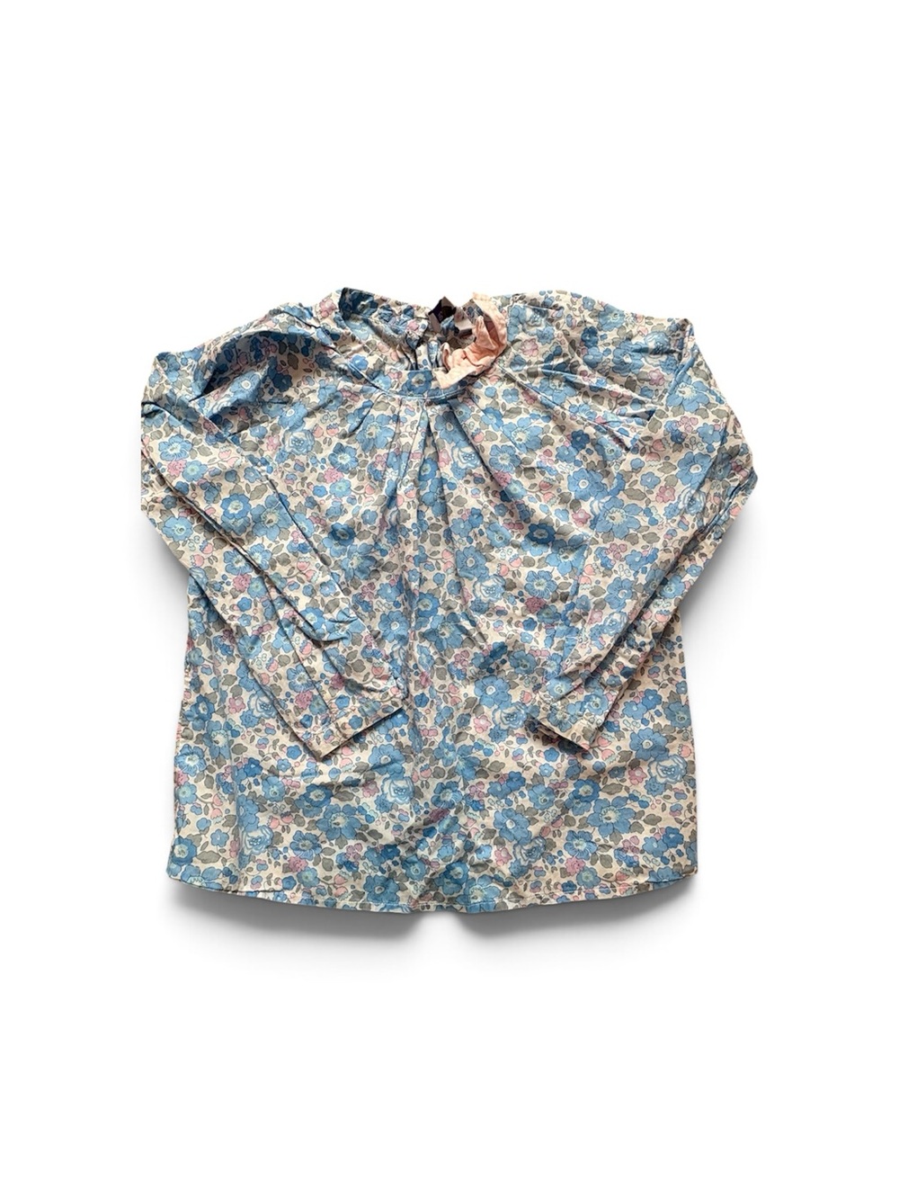 Lily Rose Blue and Pink Floral Peasant Blouse